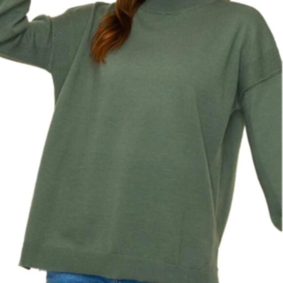 Staccato - Slit Mock Neck Pullover Sweater - Picture 1 of 5